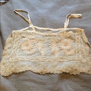 Sheer lace crop top